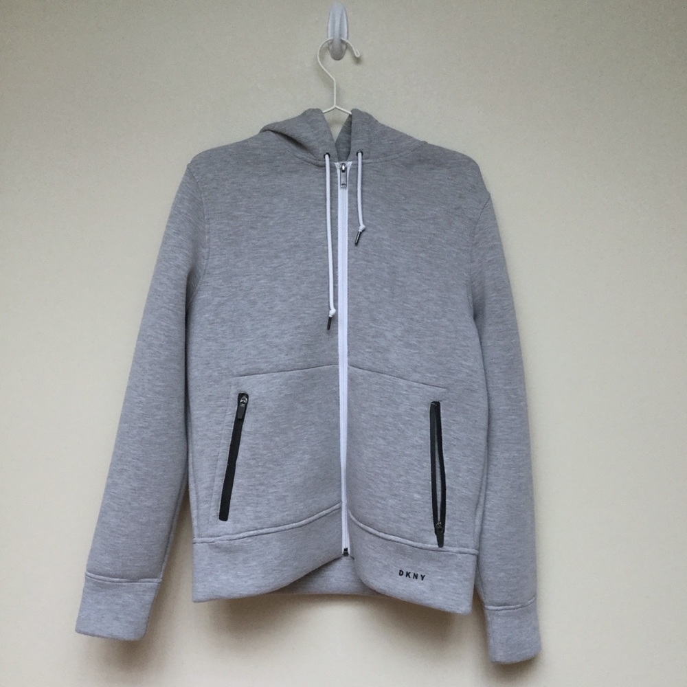 DKNY gray zip up hoodie size x-small